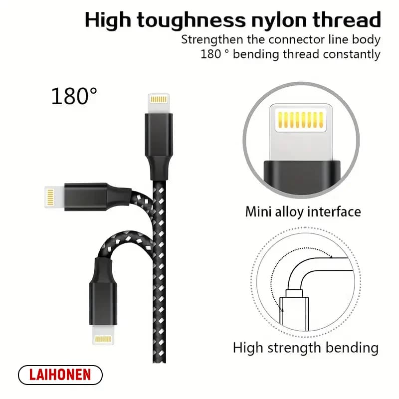 1M 2M 3M USB A To Lightning MFi Certified  Cable For iPhone 14 13 12 11 X XR Pro Max Fast Charging Cable Charger Data Wire Cord - 2