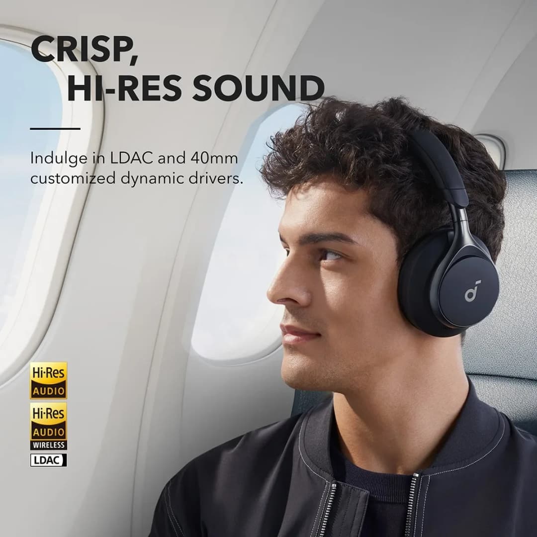 Soundcore by Anker, Space One, Active Noise Cancelling Headphones, 2X Stronger Voice Reduction, 40H ANC Playtime, App Control - 3