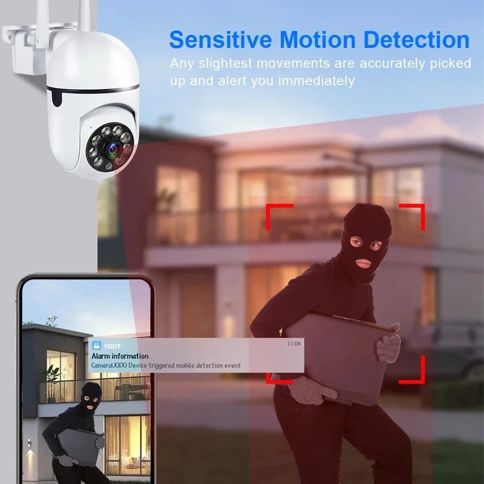 كاميرا أمنية A7 بدقة 1080 بكسل، كاميرا WIFI خارجية، كاميرا IP لاسلكية بسرعة PTZ، تكبير رقمي 4X، كاميرا مراقبة شبكة مع صوت - 5