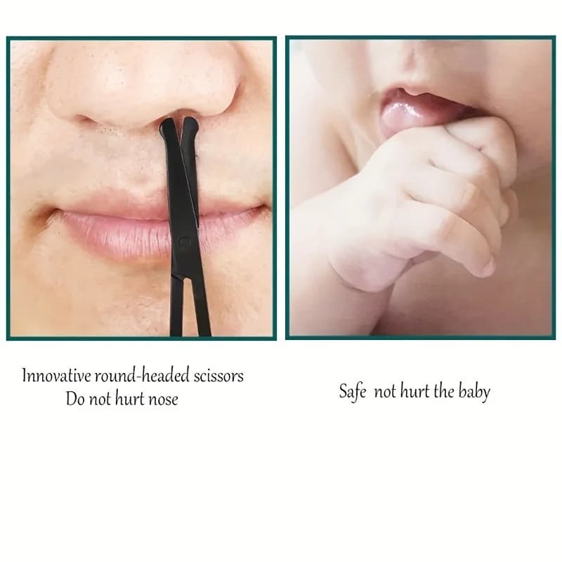 Precision Nose Hair Scissors, Round Tip Scissors for Eyebrows, Beard, Mustache and Ear Hair Trimming Facial Grooming Tools with - 5