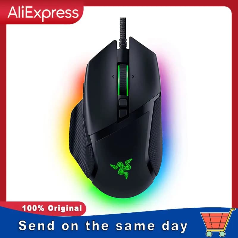 ماوس Razer Basilisk V3 مريح للألعاب أسرع ماوس ألعاب مفتاح Chroma RGB مستشعر بصري 26K DPI 11 زر قابل للبرمجة