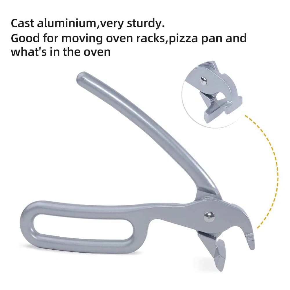 Pizza Pan Gripper for Deep Pizza Pans Heavy Duty Cast Aluminum Pan Tongs Oven Pans Gripper Clips Hot Plate Bowl Retriever Tools - 3