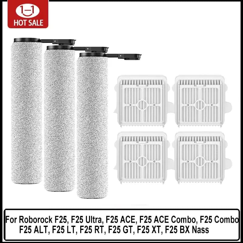 فرشاة دوارة بديلة لمكانس روبوروك F25 ACE و F25 Ultra و F25 Combo/ ALT/ LT/ RT/ GT/ XT/ BX للتنظيف الجاف والرطب