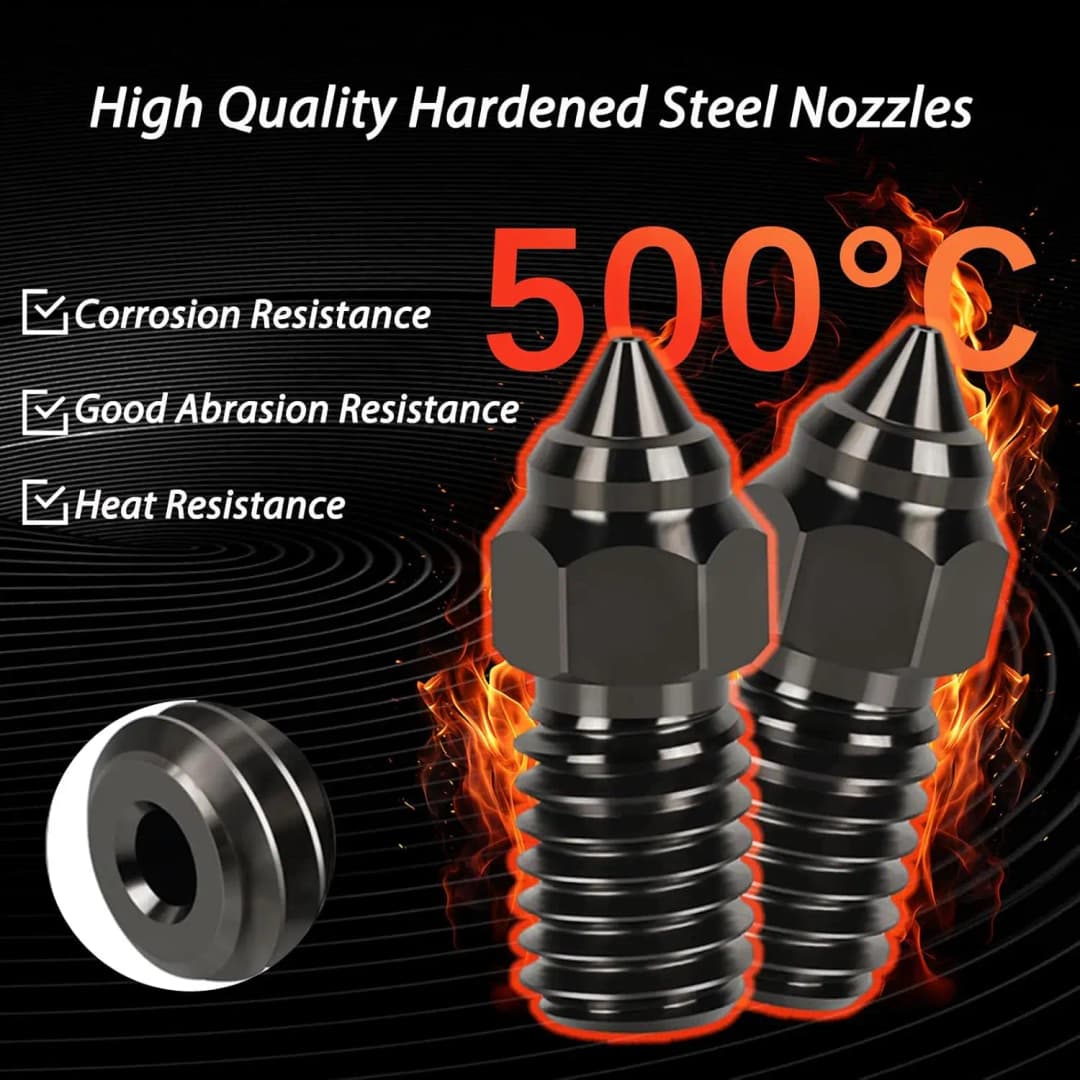 مجموعة فوهة Creality Ender 3 V3 SE فوهة فولاذية صلبة عالية السرعة 0.2/0.4/0.6/0.8/1.0 مم طابعة ثلاثية الأبعاد لـ Ender3 V3 SE/Ender 7/Ender 5 - 6