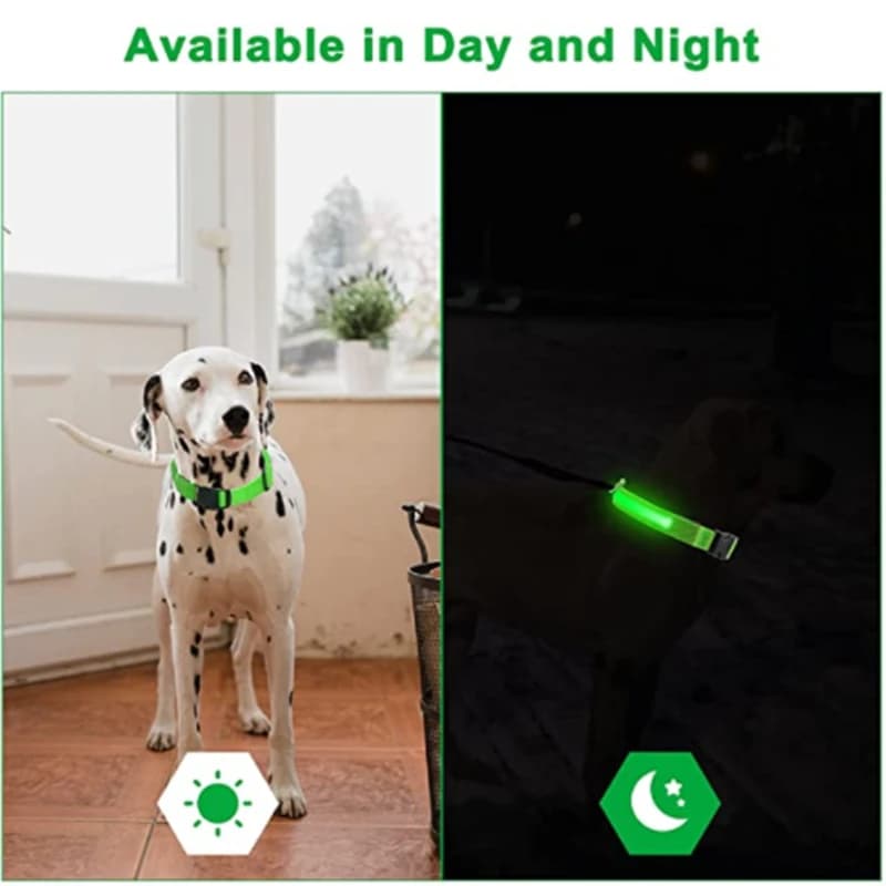 طوق مضيء LED قابل للتعديل طوق كلب مضيء USB قابل لإعادة الشحن وميض مضاد للفقدان/تجنب حوادث السيارات طوق كلاب منتجات الحيوانات الأليفة - 5