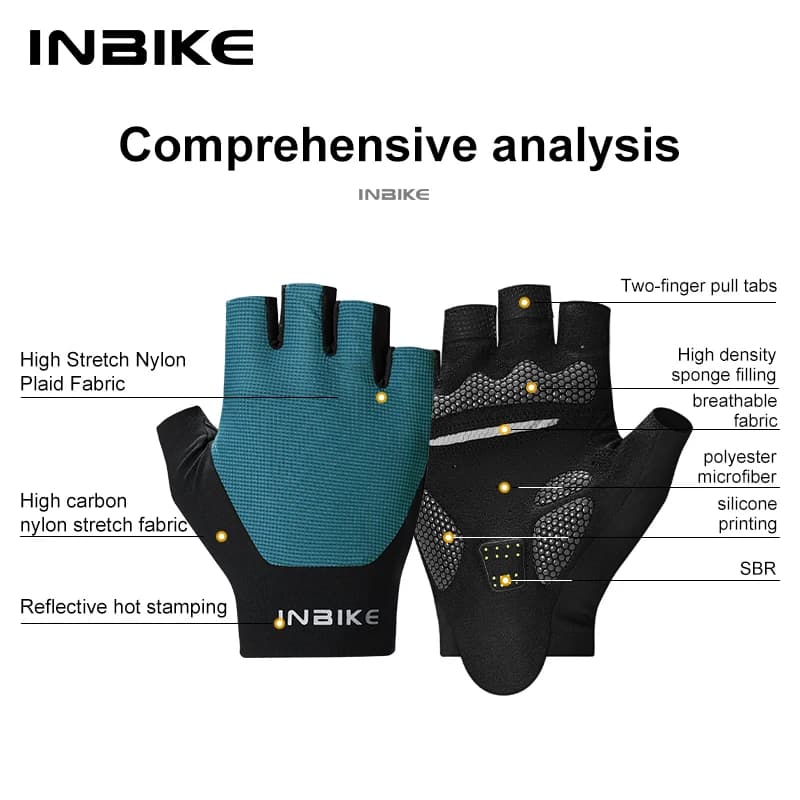 قفازات ركوب الدراجات الصيفية INBIKE 2025 للرجال، مبطنة وممتصة للصدمات ومتنفسّة، مناسبة للدراجات الجبلية والطرق - 5