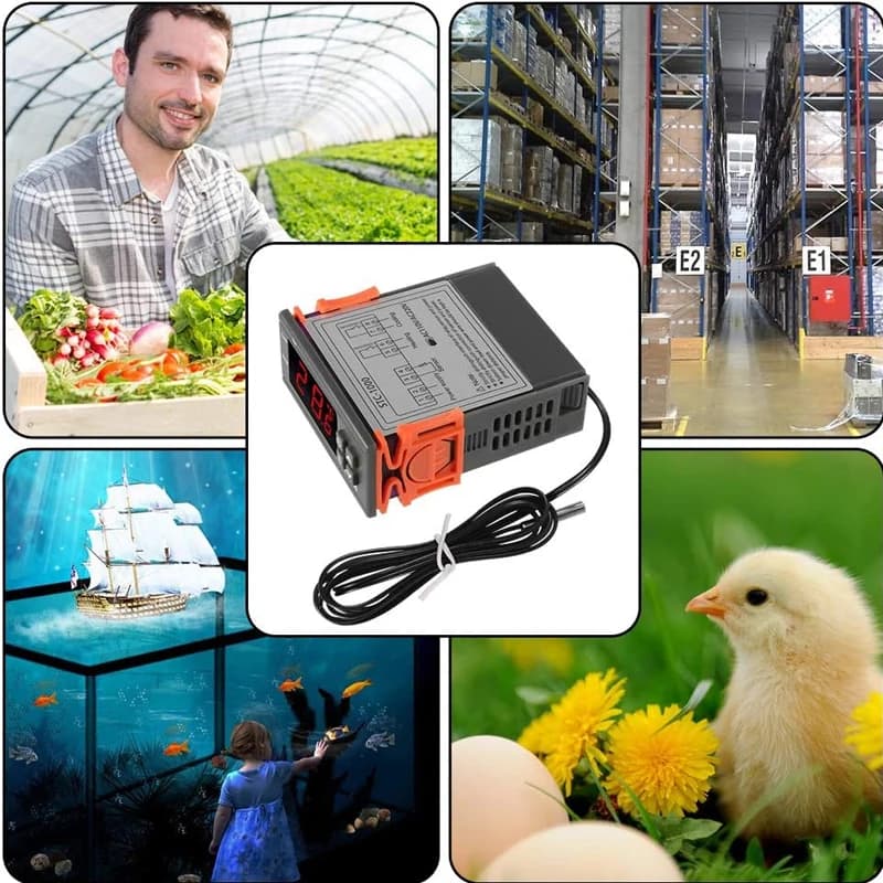 جهاز تحكم ذكي في درجة الحرارة STC-1000 مع شاشة LED رقمية ومنظم حرارة وحاضنة ومرحل للتدفئة والتبريد 12 فولت 220 فولت - 5