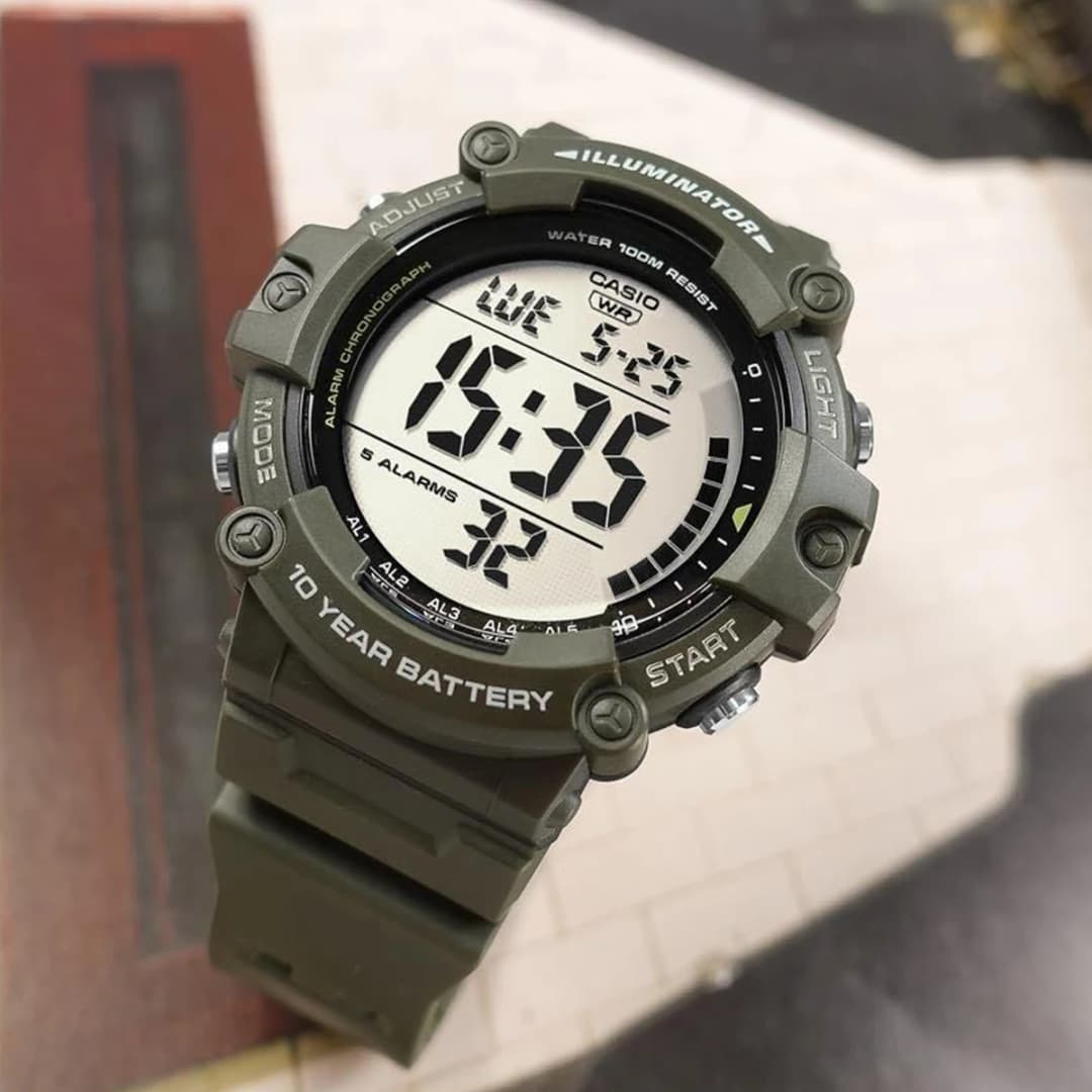 Casio Men's Large Dial Multi-Function Electronic Watch Simple Clear Display AE-1500WHX-1A/3A - 5