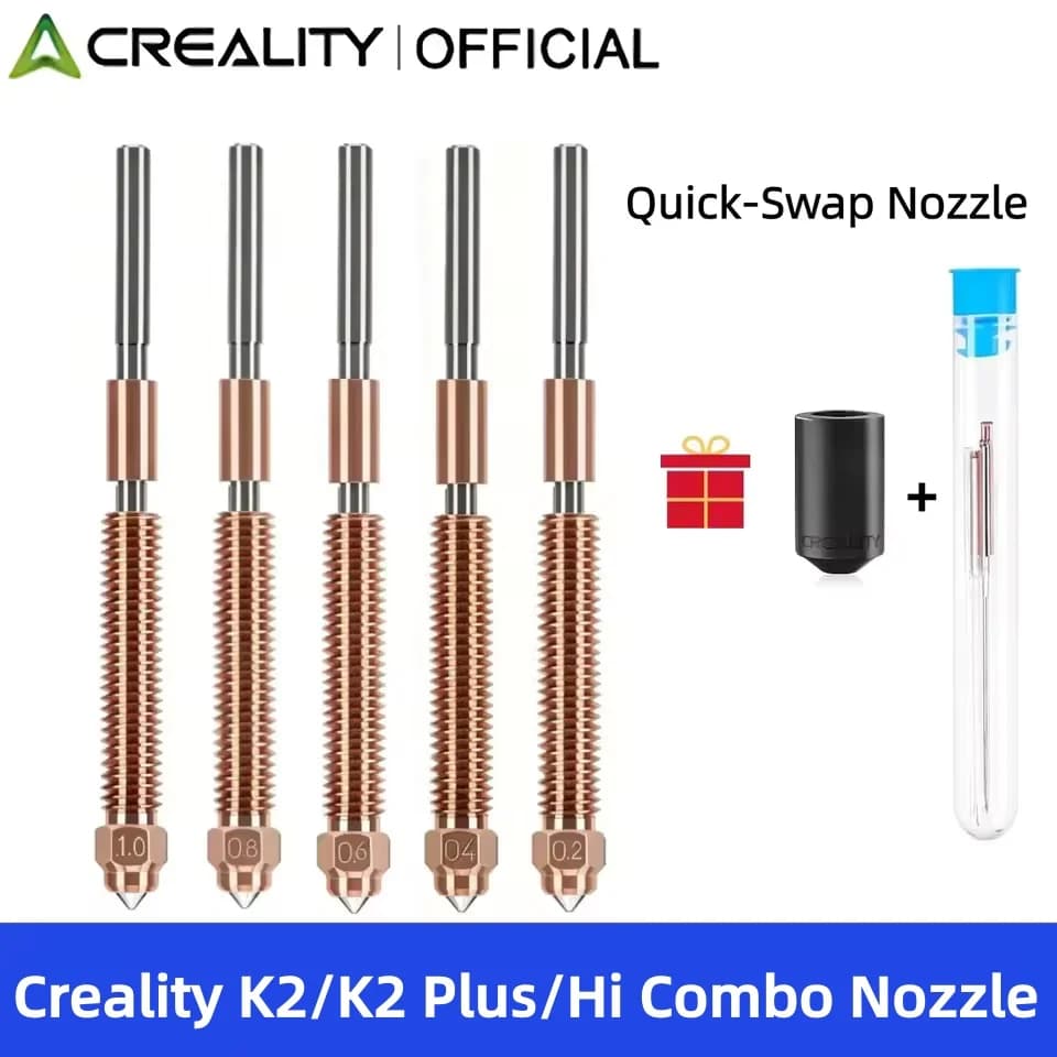 كرياليتي K2/K2 بلس/هاي كومبو لقطع طابعة 3D فوهة تبديل سريع فوهة تحرير سريع فولاذ مقوى ثنائي المعدن عدة فوهة عالية التدفق