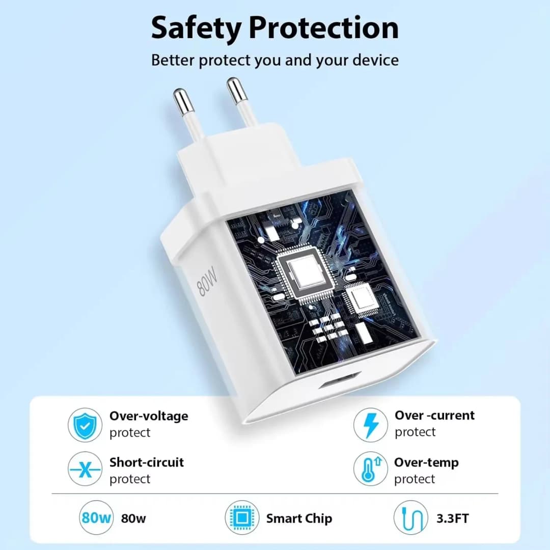 شاحن ون بلس الأصلي 100 واط/80 واط سوبر فووك مع محول USB لهواتف ون بلس وأوبو وريال مي - 3