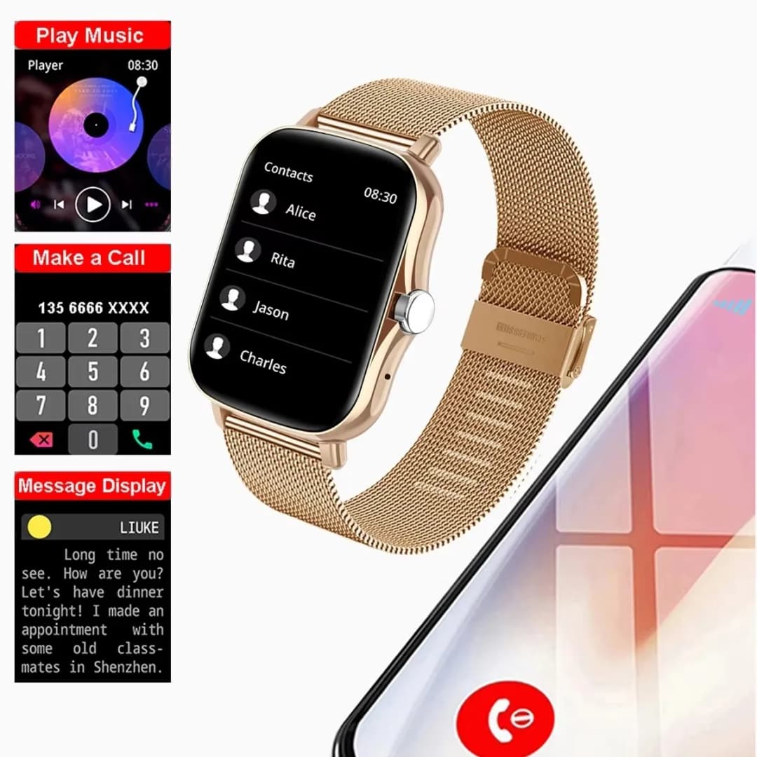ساعة ذكية متعددة الوظائف جديدة 2026 للرجال والنساء متصلة بالهاتف عبر البلوتوث موسيقى لياقة بدنية سوار رياضي مراقبة النوم - 3