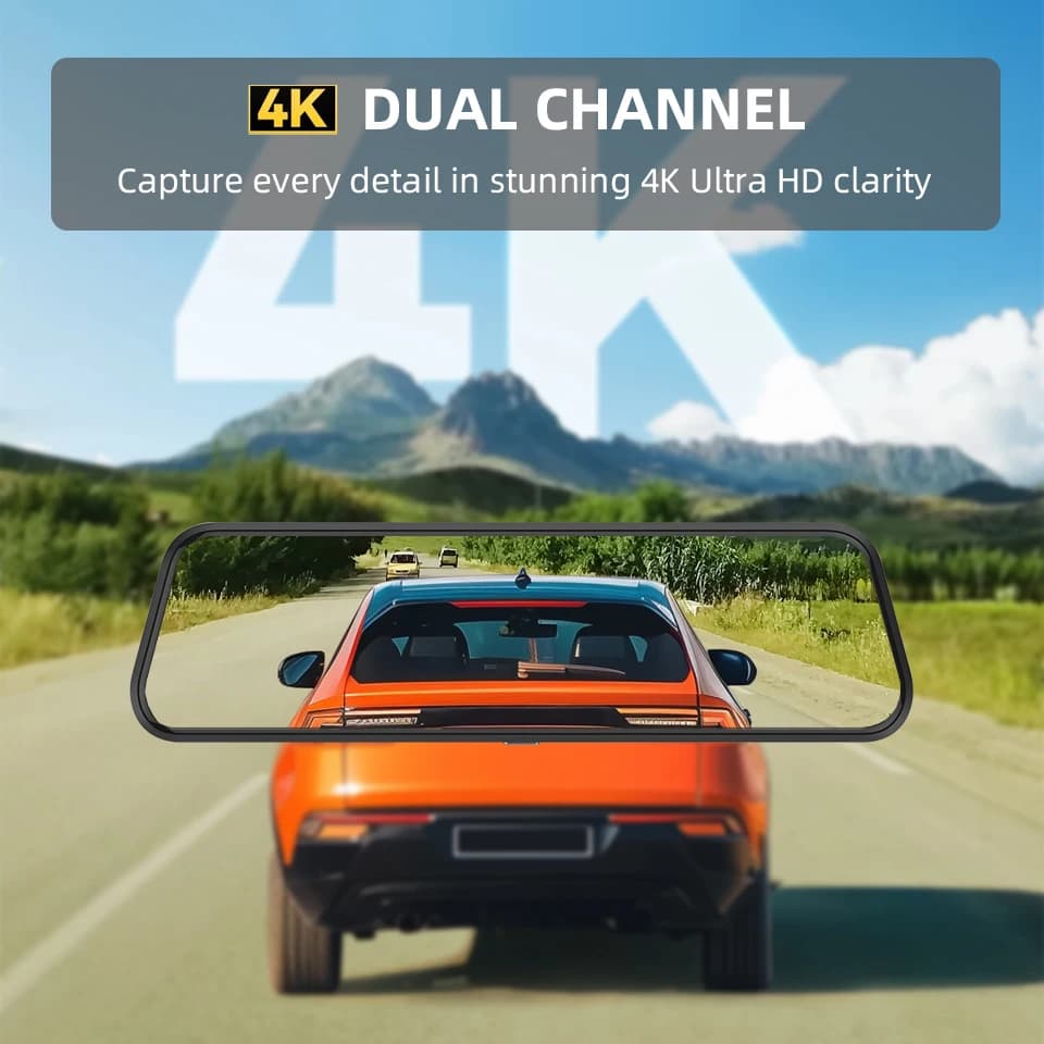 4K HD Car DVR Touch Screen Carplay & Android Auto Dash Cam Night Vision Video Recorder Driving Recorder - 3