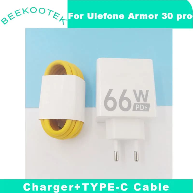 شاحن أصلي جديد لهواتف Ulefone Armor 24 وArmor 30 Pro مع محول شحن سريع وكابل Type-C لهاتف Ulefone Armor 30 Pro