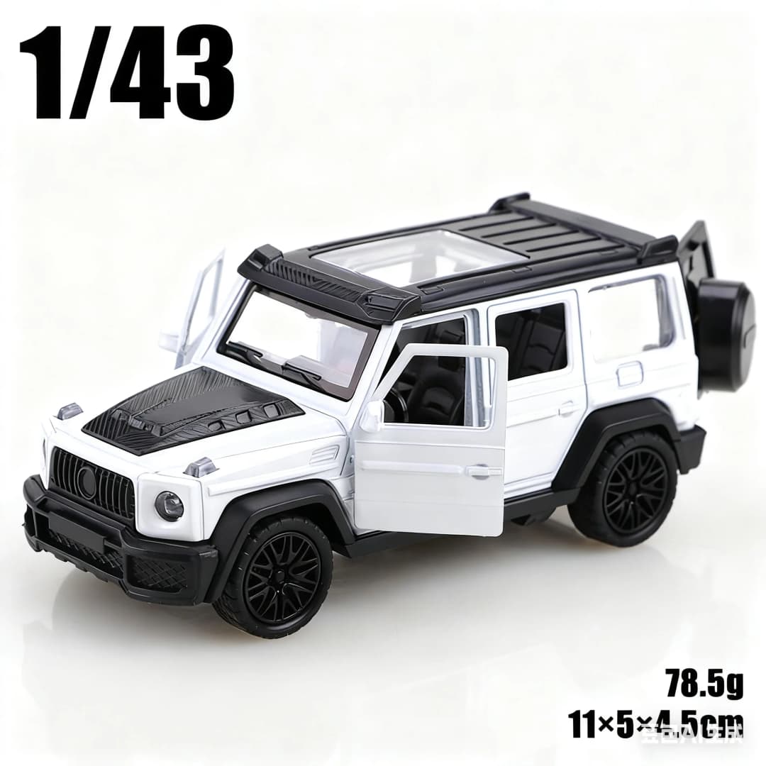 1/43 scale die-cast metal new Little G pullback off-road vehicle, three-door alloy model, boy's toy, decoration. - 4