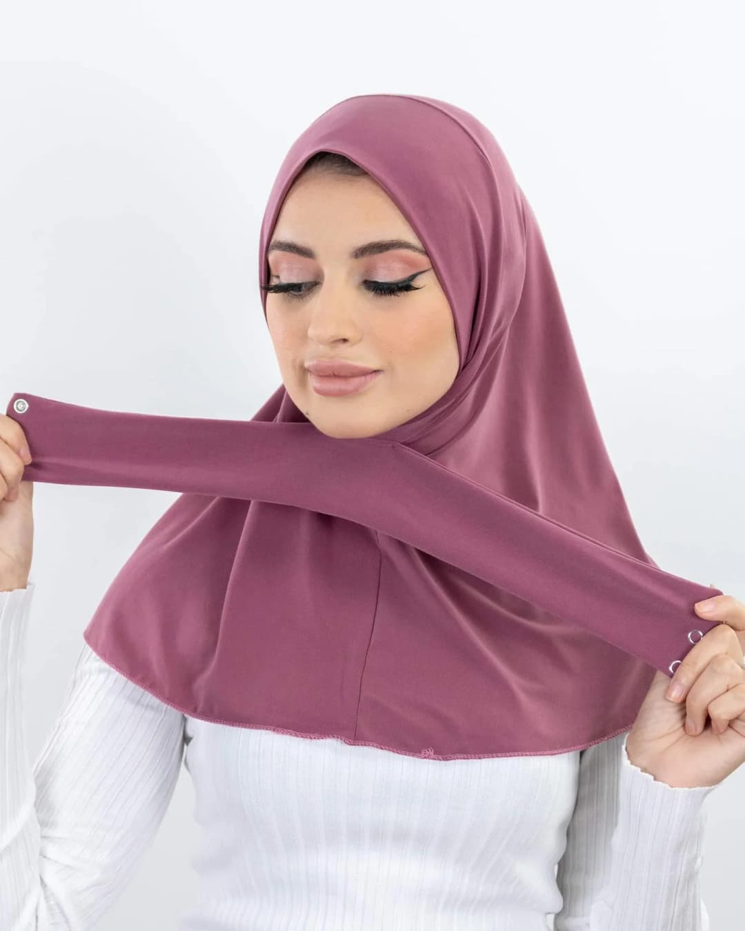 حجاب داخلي جاهز للارتداء بتغطية كاملة، وشاح جيرسي عالي الجودة مع أزرار خلفية، قبعات توربان للنساء المسلمات