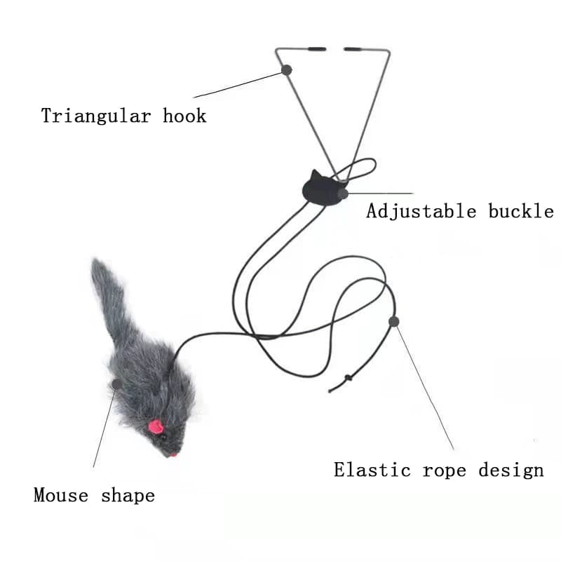 Interactive Cat Toy Hanging Clip Door Plush Mouse Self-hi Hanging Door Elastic Funny Cat Toy Juguetes Para Gatos - 4