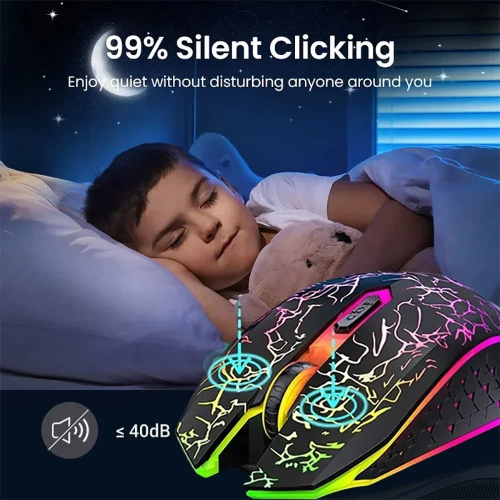 Bluetooth 5.2 Mouse RGB 2.4G Wireless Mouse Dual-Mode Gaming Mouse 6 Buttons Silent Mouse For MacBook Tablet Laptops Computer - 5