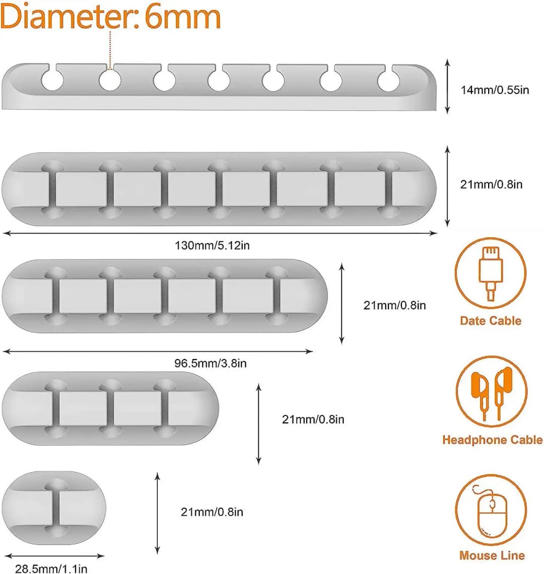 Desktop Charging Data Line Fixator Multi-port Creative Storage Line Material Silicone Cable Organizer Wire Arrangement Device - 6