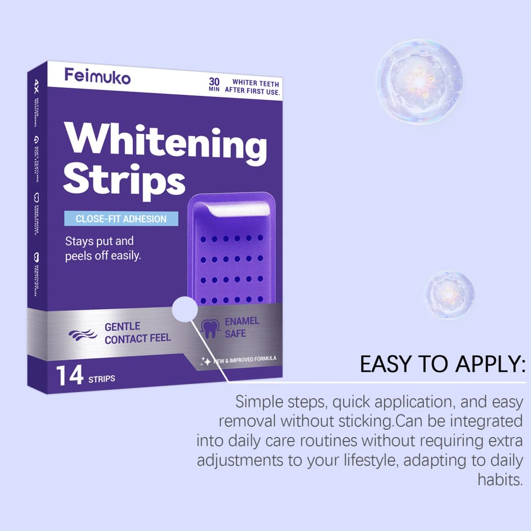 Purple Teeth Whitening Strips Oral Hygiene Fresh Breath Brighten Tooth Bleaching Long Lasting Oral Care Tooth Whitener Patches - 4