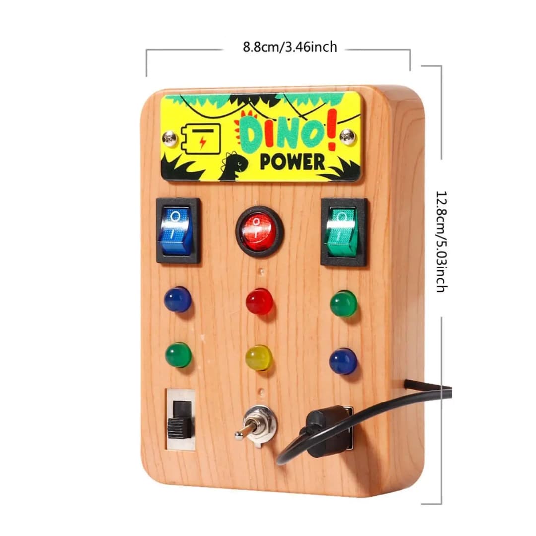 Children's Montessori LED Light Busy Board Simulation Switch Power Board Busy Light Button Puzzle Early Education Learning Toy - 4