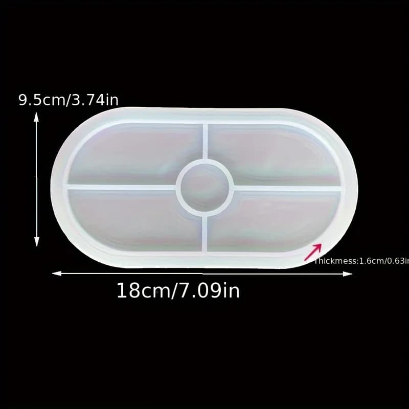 Concrete Stripe Storage Tank Silicone Mold DIY Heart shaped Disc Elliptical Tray Gypsum Cement Resin Mold - 5