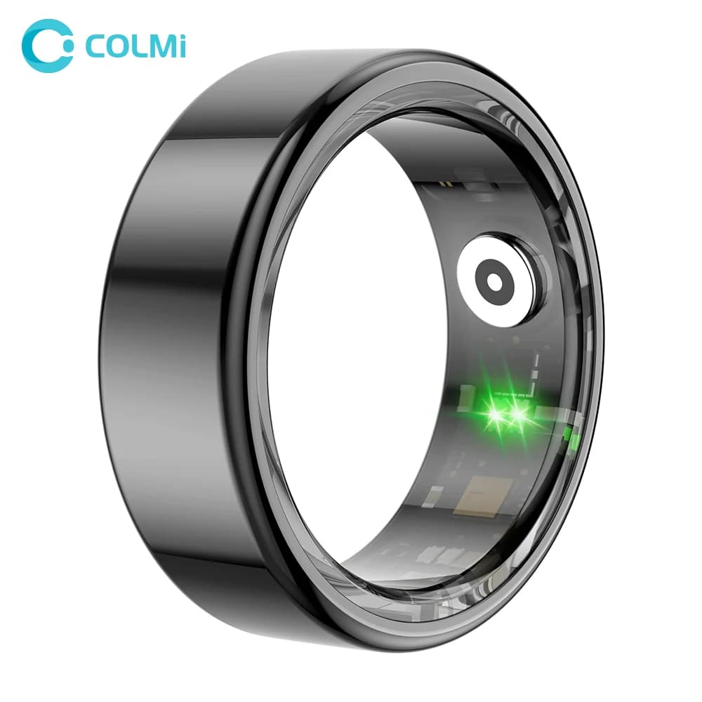 خاتم ذكي COLMI R02 من التيتانيوم الفولاذي العسكري درجة IP68 ومقاوم للماء 3ATM مع مراقبة الصحة وأنماط متعددة الرياضات