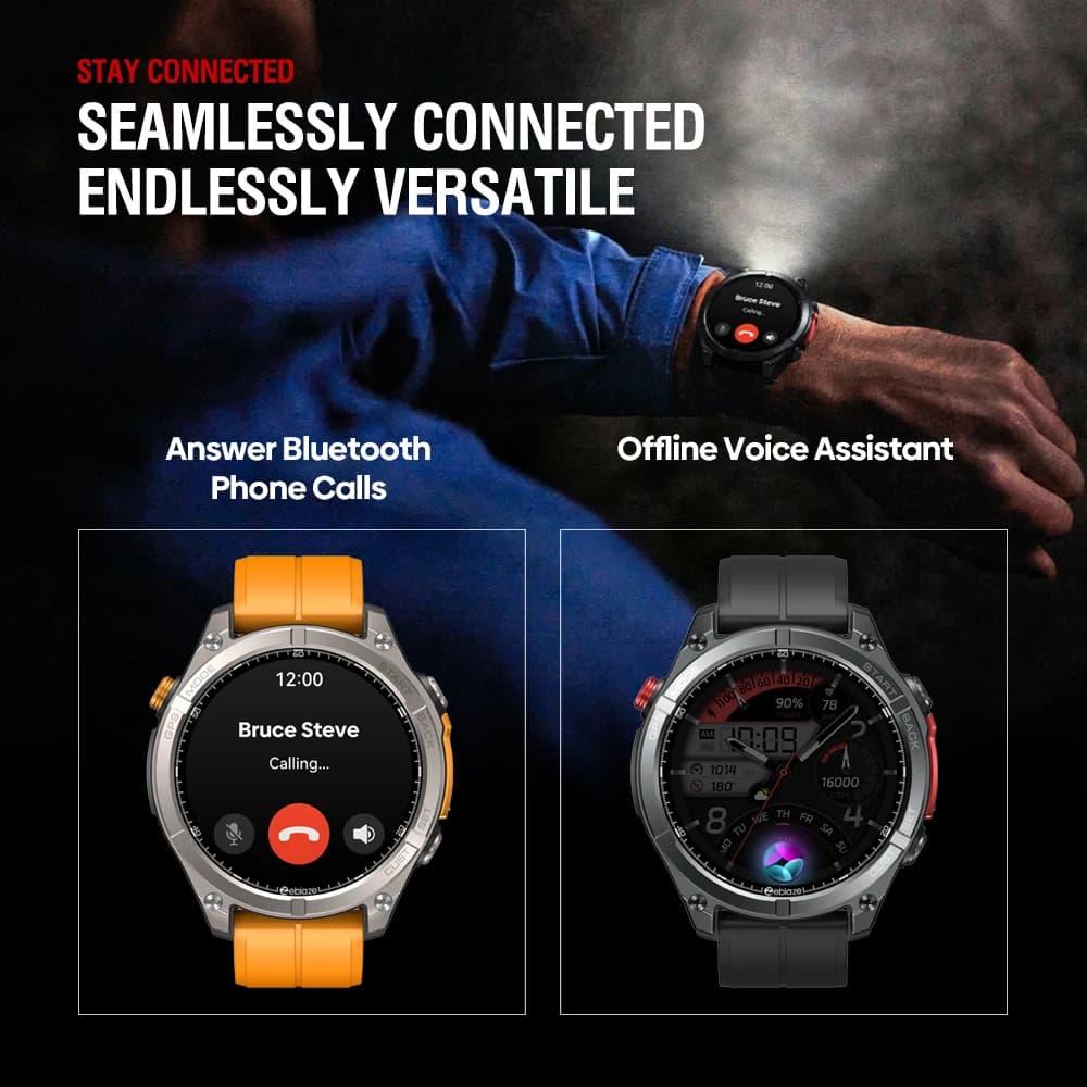 NEW Zeblaze Stratos 4 GPS Smart Watch 1.43 AMOLED Display Built-in Compass Barometric Altimeter Flashlight Voice Call Smartwatch - 5