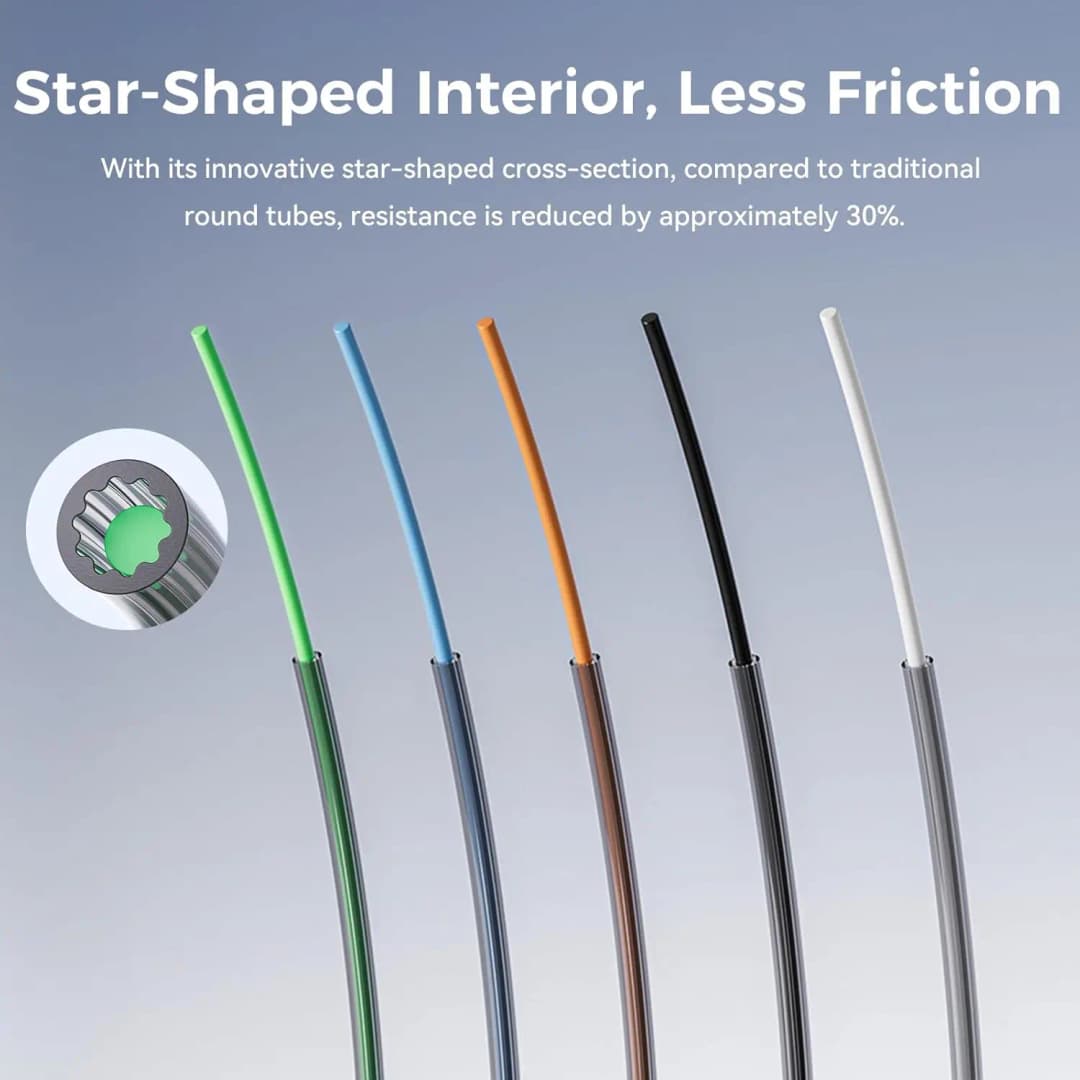 Creality Official Star-Shaped PTFE Teflon Tube 1M/2M/5M Upgrade Low-Resistance Inner Channel Design  Performance in Multicolor - 3