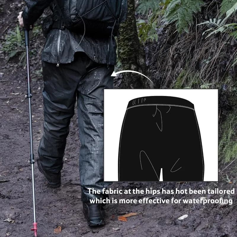 بنطلون Naturehike مقاوم للمطر للتنزه في الهواء الطلق والسفر مقاوم للماء ومتنفس لصيد الأسماك خفيف الوزن ومحمول ومقاوم للرياح للتخييم - 3