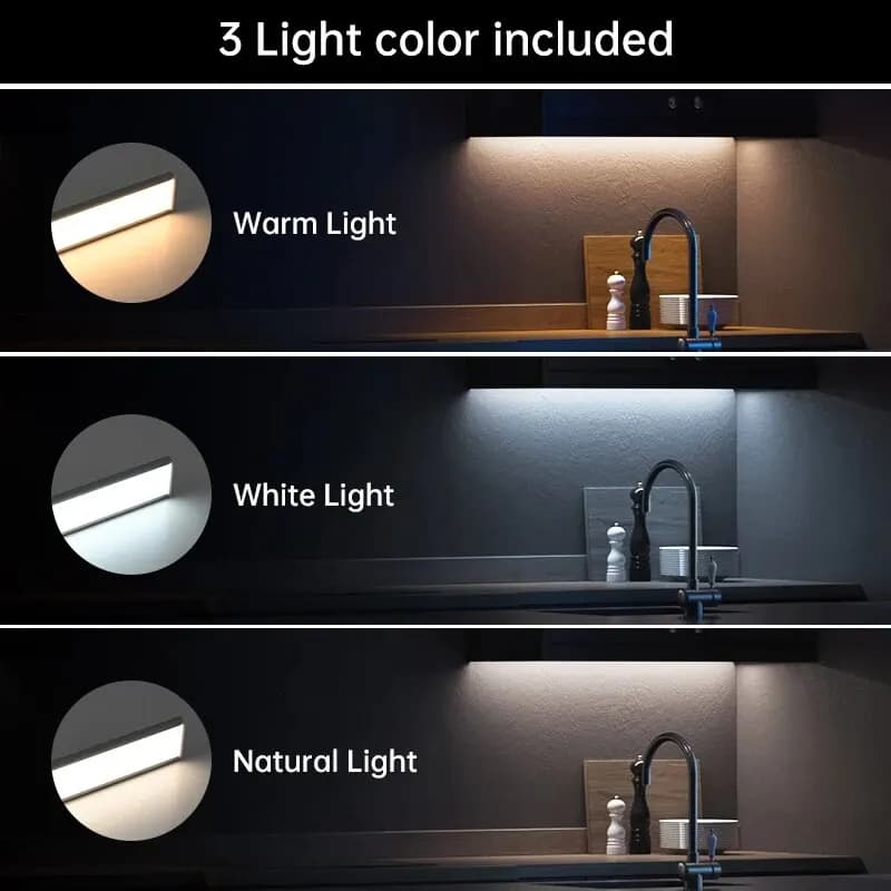 LED Motion Sensor Light Night Light Wireless USB Under Cabinet Light For Kitchen Cabinet Bedroom Wardrobe Sensor Indoor Lighting - 3