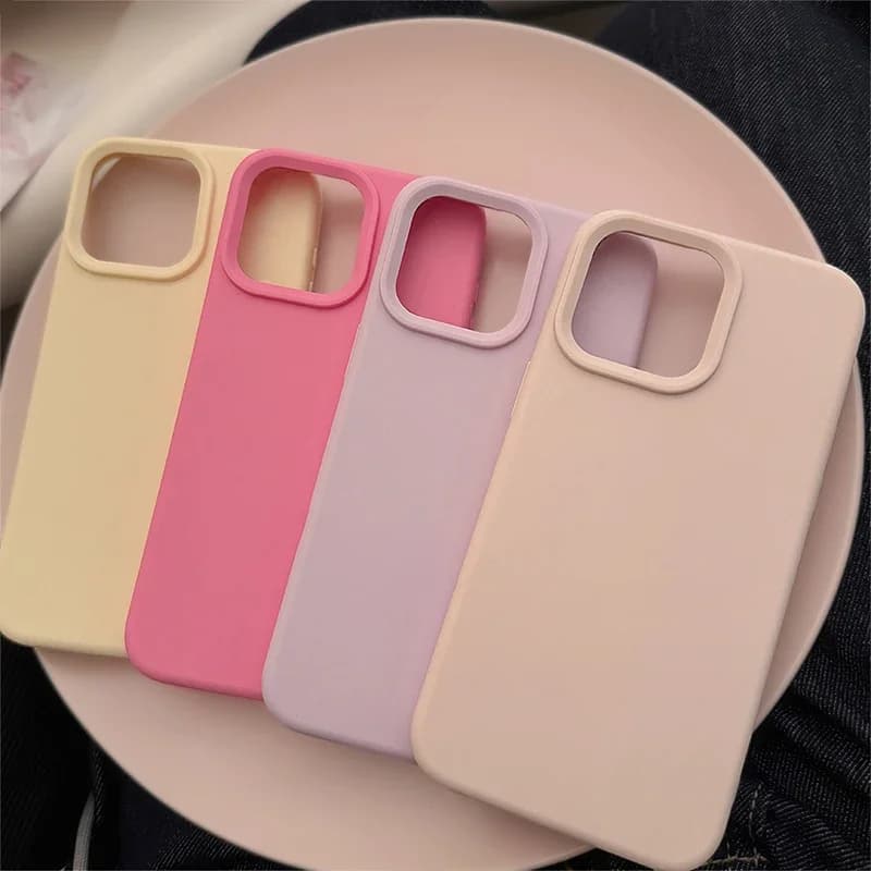 Dopamine-Inspired Silicone Solid Color Simple Fashion Phone Case for iPhone 18 17 Pro 16 Plus 16 18 Pro Max 15 14 13 12 11 Cover - 3