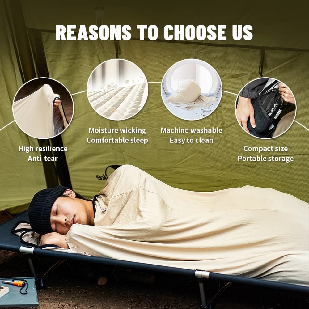 Naturehike Sleeping Bag Liner Ultralight High Elastic Sleeping Bag Liner Outdoor Camping Travel Hotel Sleeping Bag Liner - 6