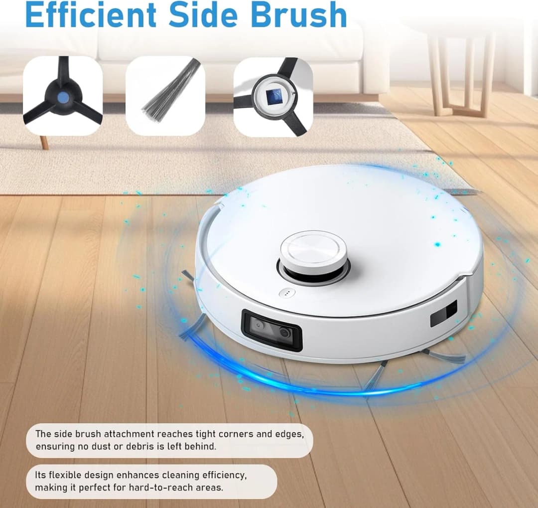 قطع غيار مكنسة روبوتية ECOVACS T50 PRO OMNI / T50 OMNI، فرش جانبية رئيسية، مناديل تنظيف، فلاتر HEPA، أكياس غبار - 2