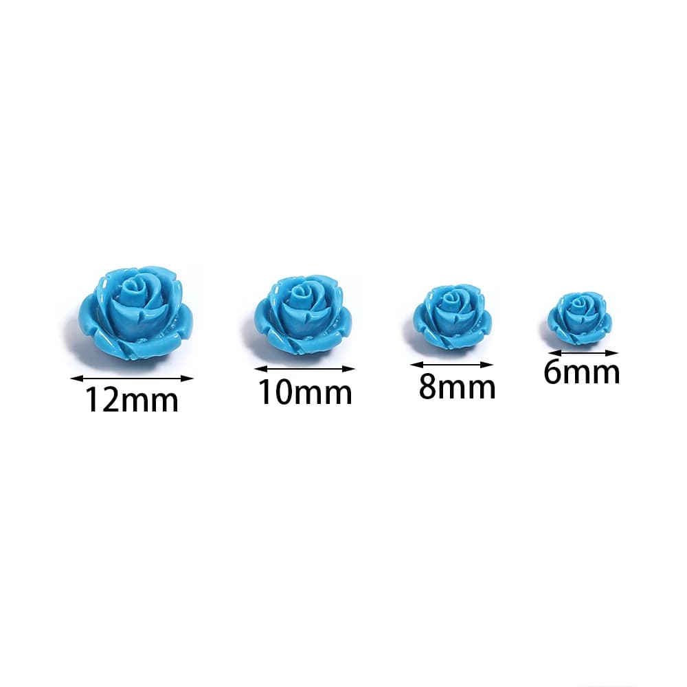 1 Strand 6 8 10 12 15mm Rose Camelia Flower Beads Artificial Coral Beads For Jewelry Making DIY Bracelet Neckalce Accessoires - 6
