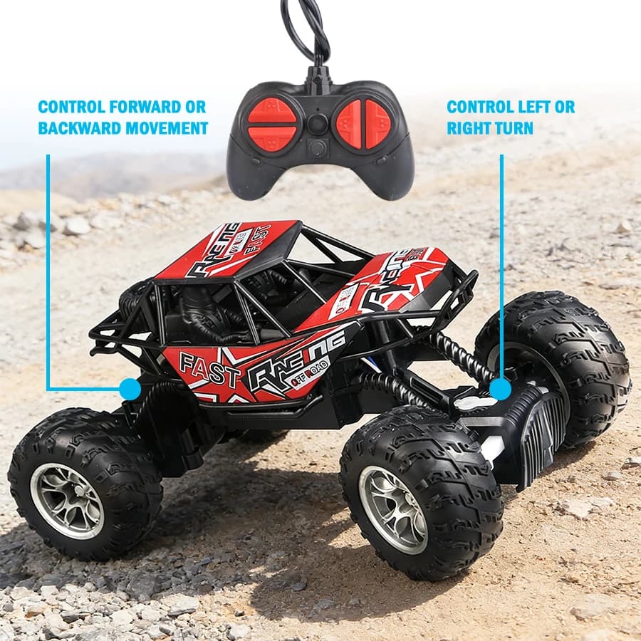 سيارة تحكم عن بعد 4WD مع أضواء، إطارات مطاطية مضادة للانزلاق، نموذج سيارة لعبة للتسلق على الطرق الوعرة، للأطفال - 2