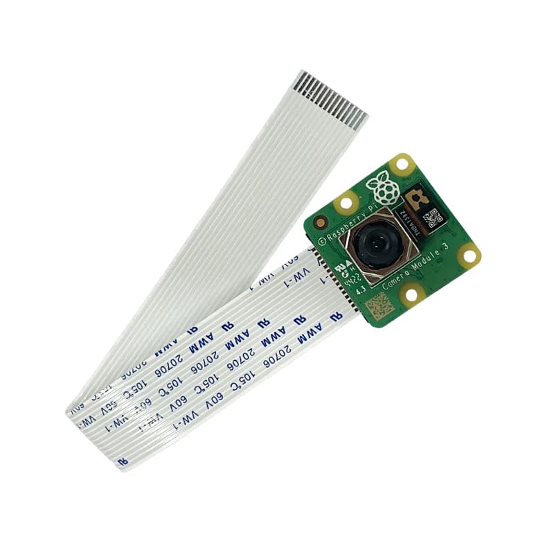 وحدة كاميرا Raspberry Pi الرسمية الإصدار 3/3 Wide من سوني IMX708 بزاوية رؤية قطرية 75/120 درجة، مستشعر 12 ميجابكسل مع تركيز تلقائي