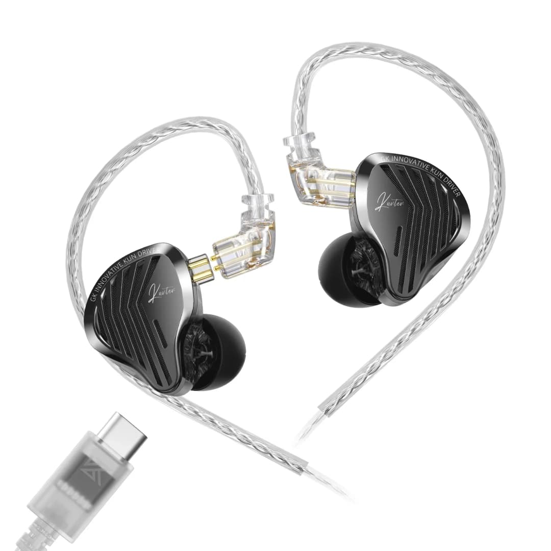 سماعات أذن Kz Gk Kunten 1DD ديناميكية هاي فاي IEMs مع كابل قابل للفصل 2pin من المعدن لعشاق الألعاب والصوتيات - 5