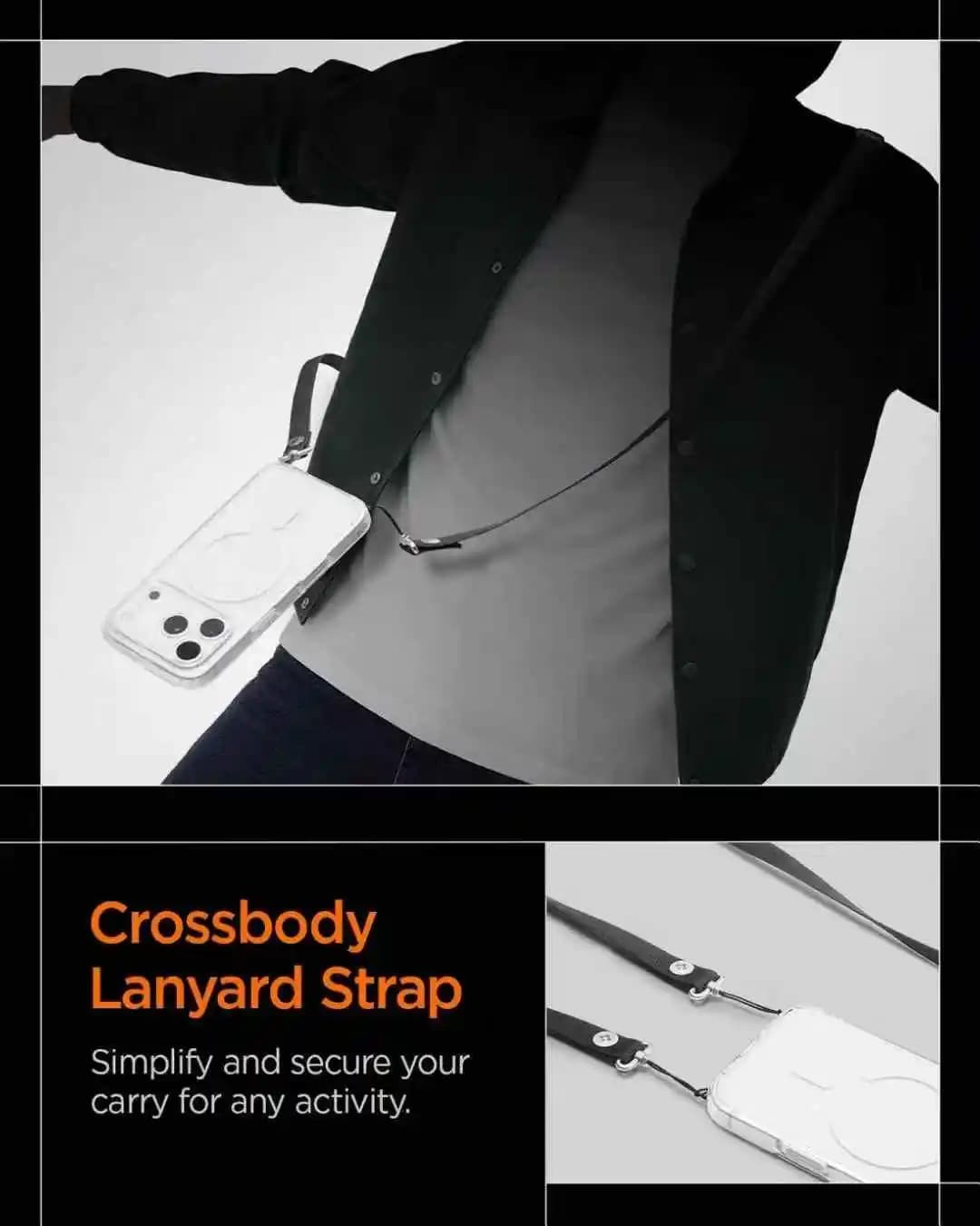 Spigen Crossbody Lanyard Necklace Strap Universal Phone Adjustment Long Hanging Rope With Dual Leash Points Anti-Lost Lanyard - 3