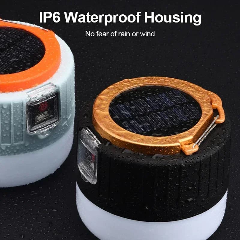 مصباح تخييم LED بالطاقة الشمسية، محمول ومقاوم للماء، قابل لإعادة الشحن عبر USB، مناسب للتخييم والشواء - 3