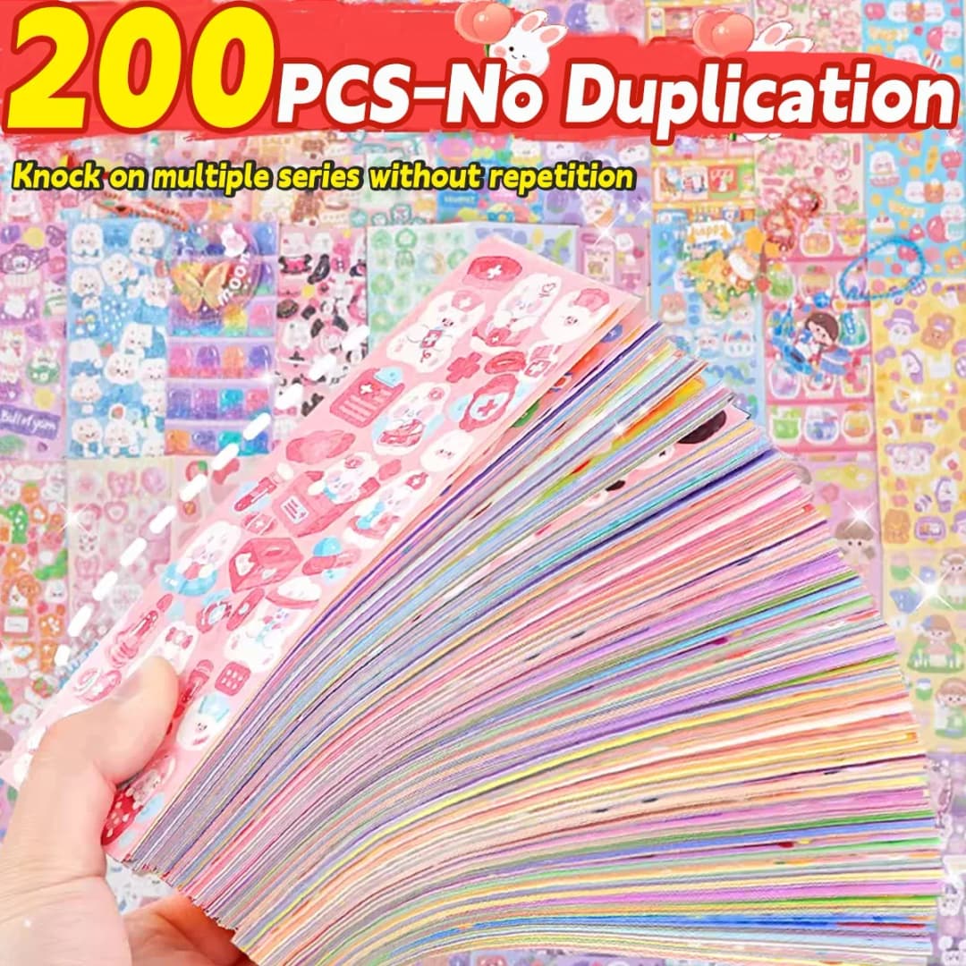 20-200 قطعة ملصقات لطيفة من جوو كارد ملصقات ليزر كارتونية كواي بدون تكرار لليوميات ولوازم تزيين المدرسة للطلاب - 6