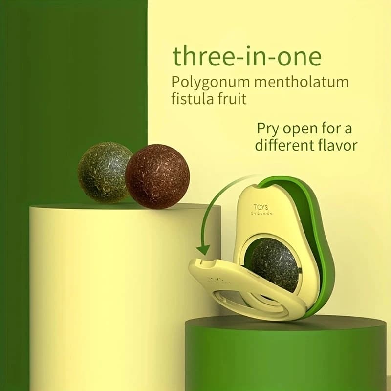 1PC Cat Mint Avocado Toy That Can Rotate for Entertainment. Cat Mint Toy - 6