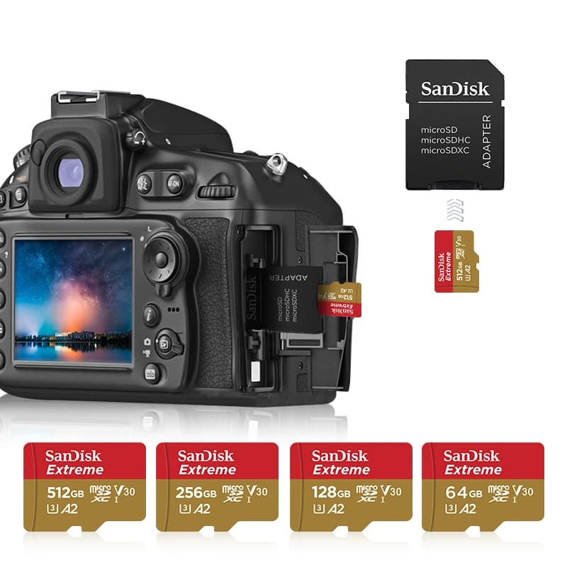 بطاقة Micro SD Sandisk Ultra A2 سعة 128 جيجابايت 32 جيجابايت 64 جيجابايت 256 جيجابايت بطاقة ذاكرة بطاقة فلاش TF بطاقات ذاكرة 32/64/128 جيجابايت للهاتف - 2