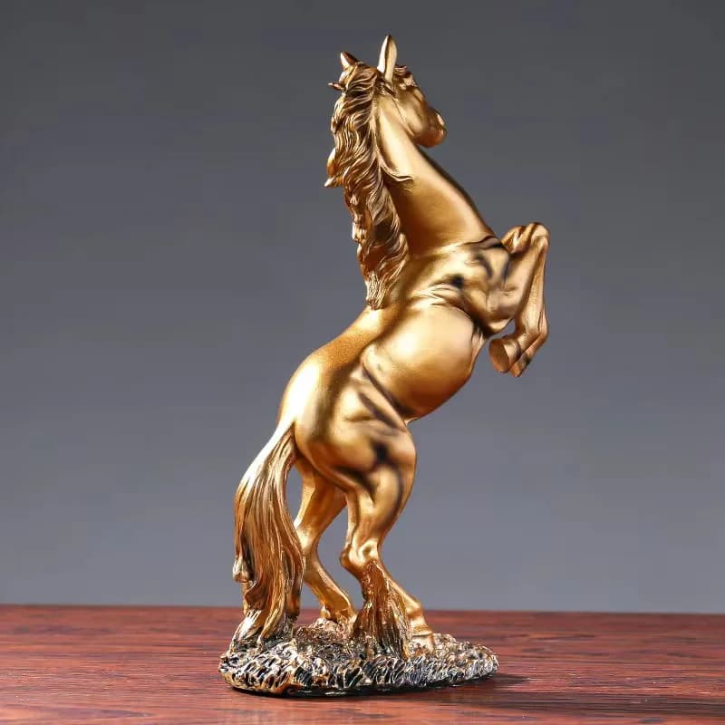 European Style Home Resin Victory Horse Statue, Living Room ，Cabinet,Office Desktop Decoration  Animal Figurines - 2