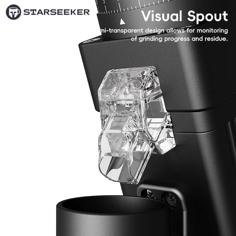 مطحنة قهوة كهربائية من STARSEEKER E55Pro، 55MM، مخروط تيتانيوم، ضبط بلا درجات، إسبريسو، مطحنة حبوب القهوة، أسود - 5