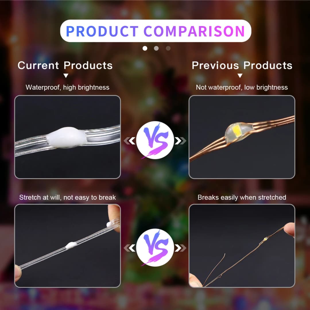 سلسلة إضاءة LED بطول 40 متر RGB ذكية للخارج مع خط جلدي IP65 ومصباح موسيقي بلوتوث لإضاءة الحفلات والعطلات - 6