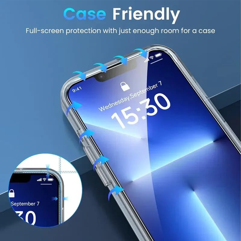 5 قطع زجاج مقوى لـ iPhone 15 13 11 12 14 Pro Max Mini واقي شاشة لـ iPhone 16 17 8 Plus X XR XS MAX زجاج حماية - 5