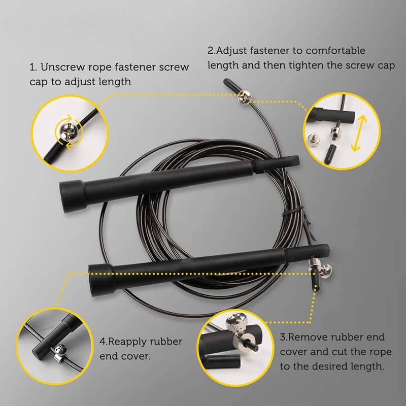 Professional Speed Jump Rope with 360° Swivel Ball Bearings, 3 Meters Adjustable Rope Anti-Skip Handle for Fitness &MMA Training - 5