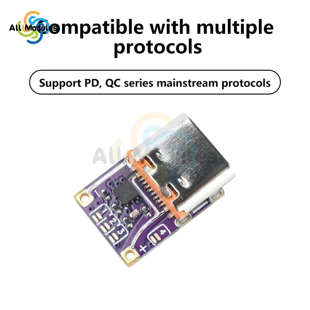 PD QC Fast Charging Module Type-C Fast Charging Trigger Decoy Module 5V-20V/20V-48V Output for DIY Power Bank - 5