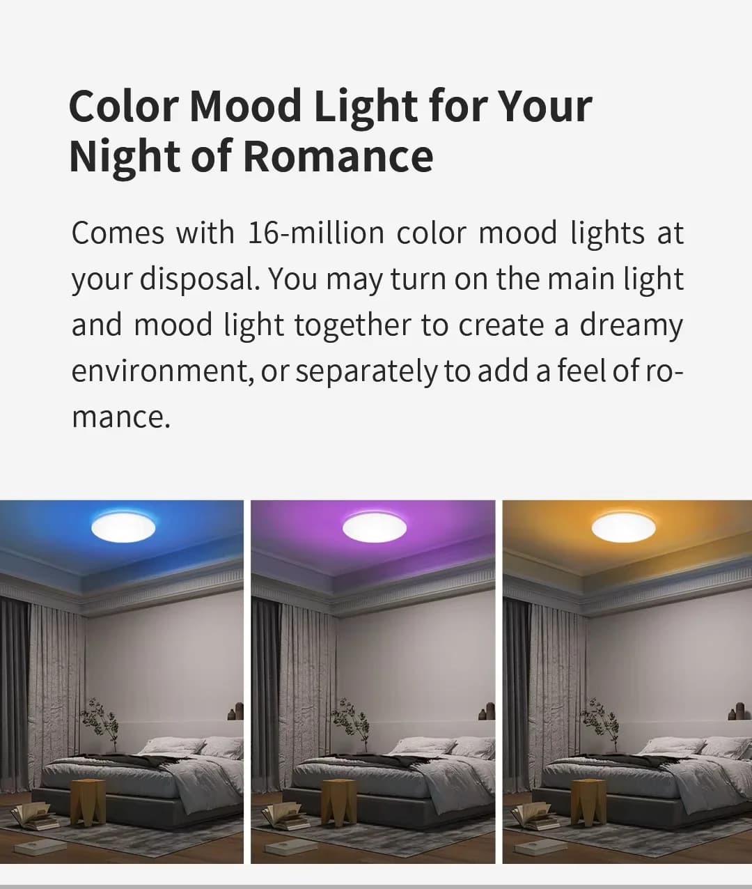 الإصدار العالمي Yeelight إضاءة سقف ذكية RGB Wifi 18 واط/21 واط قابلة للتعتم 2700-6500K رقيقة للغاية تحكم صوتي ذكي يعمل مع Mihome - 2