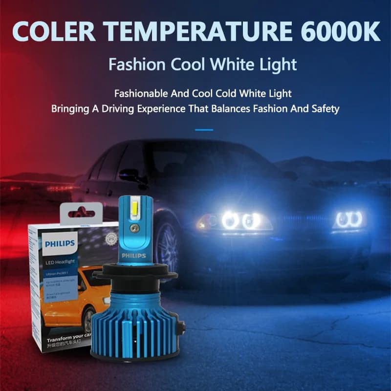 Philips LED H1 H4 H7 H11 HB3 HB4 HIR2 Ultinon Pro3011 Car LED Headlight 9005 9006 9012 Auto 6000K Bright White Original Bulbs 2x - 2